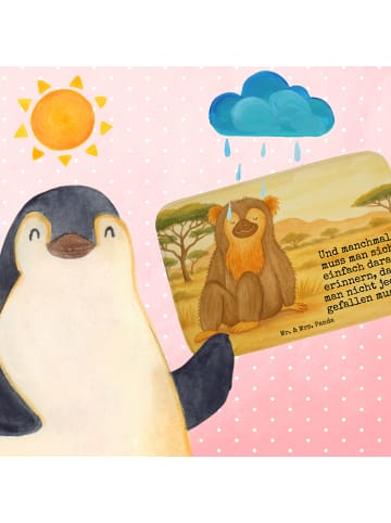 Mr. & Mrs. Panda Badezimmerteppich Affe Design mit Spruch in Weiß