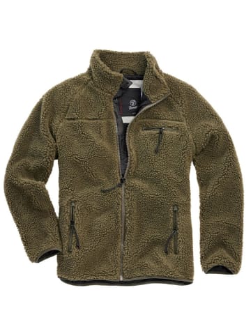 Brandit Fleecejacke/Fleecepullover "Teddyfleece Jacket" in Grün