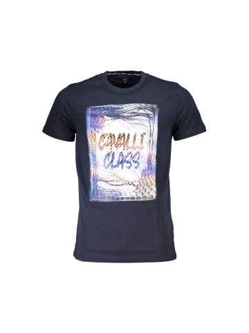 cavalli CLASS Blaues Baumwoll-T-Shirt