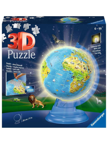 Ravensburger Konstruktionsspiel Puzzle 180 Teile Puzzle-Ball Kinderglobus mit Licht deutsch 6-99 Jahre in bunt