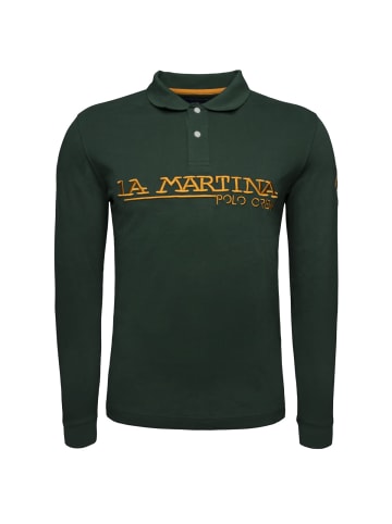 La Martina Langarm-Poloshirt XMP306 in dunkelgruen