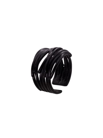 Steel_Art Fingerring Mona schwarz farben in Schwarz