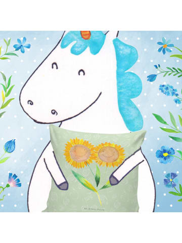 Mr. & Mrs. Panda kuschelkissen 40x40 Blume Sonnenblume ohne Spruch in Blattgrün