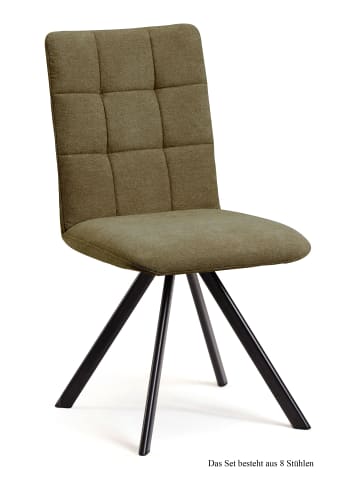 58 aufm Kessel ESSZIMMERSTUHL drehbar (8er-Set) Despa 47x91x60 Schwarz/Olivgrün