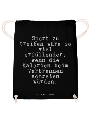 Mr. & Mrs. Panda Jutebeutel Sport zu treiben wäre... mit Spruch in Schwarz