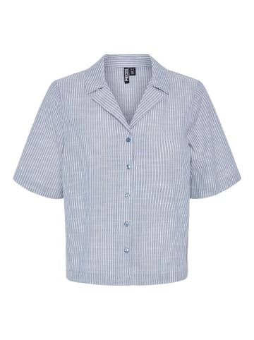 Pieces Bluse aus Leinengemisch in Coronet Blue