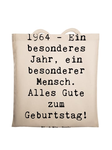 Mr. & Mrs. Panda Tragetasche Spruch 1964 Geburtstag mit Spruch in Creme