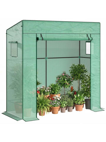 Outsunny Gewächshaus in Grün 196L x 77B x 197H cm