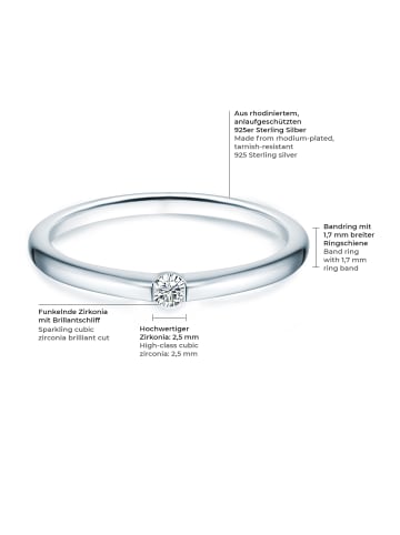 Trilani Ring aus Sterling Silber mit Zirkonia in silber