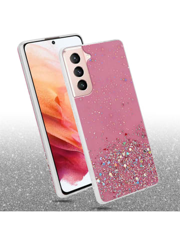cadorabo Hülle für Samsung Galaxy S21 5G Glitter in Rosa mit Glitter