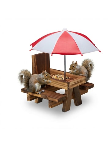 relaxdays Eichhörnchen Tisch in Dunkelbraun