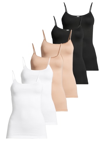 Conta Spaghetti Top Modal in Weiß / schwarz / beige