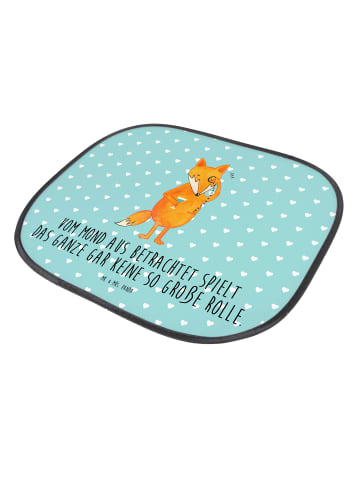 Mr. & Mrs. Panda Auto Sonnenblende Fuchs Lord mit Spruch in Türkis Pastell