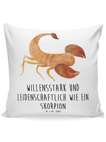 Mr. & Mrs. Panda Kissen 40x40 Sternzeichen Skorpion mit Spruch in Weiß