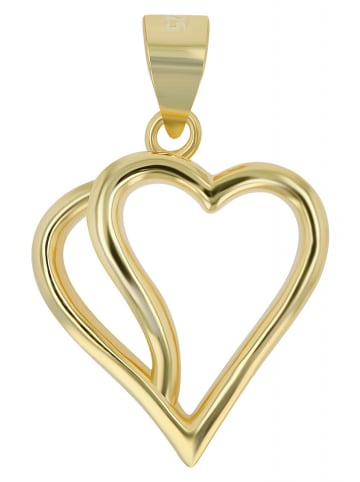 Adeliás Damen Anhänger Herz aus 925 Silber in gold