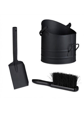 relaxdays Ascheeimer in Schwarz - 9,5 L