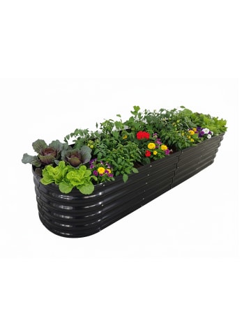 relaxdays Hochbeet in Anthrazit - (B)240 x (H)45 x (T)60 cm