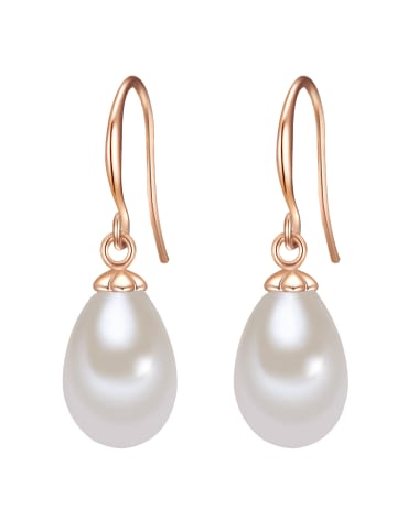 Lulu & Jane Perlen-Ohrhänger Metall-Legierung Muschelkernperle in roségold