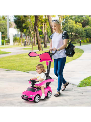 COSTWAY 3-in-1 Rutschfahrzeug mit Schiebegriff in Rosa