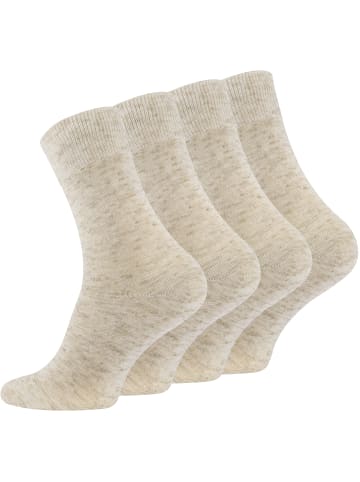 Cotton Prime® Leinen Socken "Natur" 8 Paar, mit Baumwolle in Beige meliert