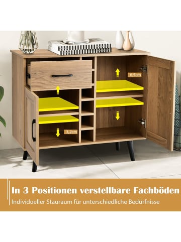 COSTWAY Sideboard 90 x 40 x 79 cm in Braun