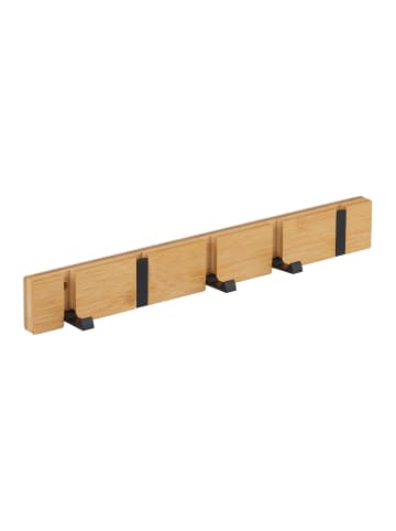 relaxdays Garderobenleiste in Natur/ Schwarz - (B)42 x (H)5,5 x (T)5 cm