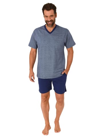 NORMANN kurzarm Schlafanzug Shorty Pyjama - 78254 in marine