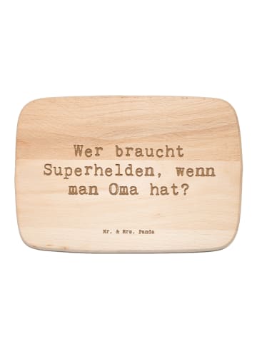 Mr. & Mrs. Panda Frühstücksbrett Spruch Oma Heldin mit Spruch in Transparent