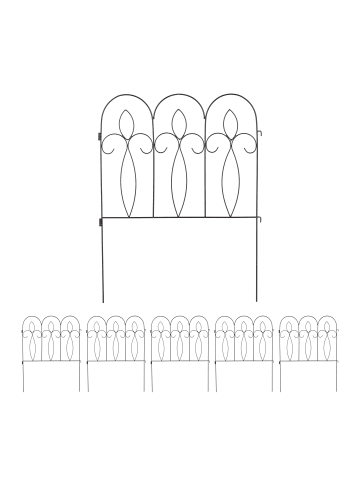 relaxdays 6-tlg. Beetzaun in Schwarz