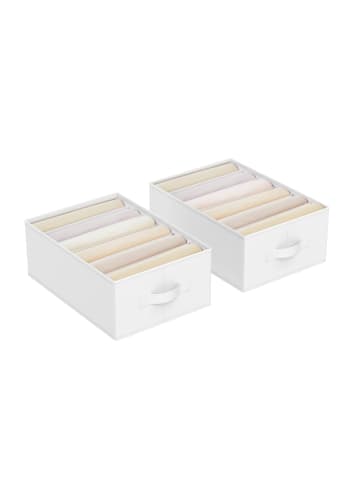 SONGMICS 2er-Set: Aufbewahrungsbox Tina in Weiß - (B)30 x (H)17 x (T)42 cm