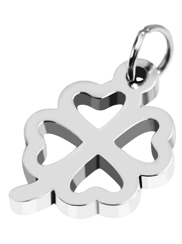 Adeliás Damen Anhänger – Kleeblatt Anhänger aus Edelstahl in silber
