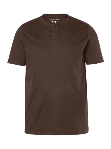 JP1880 Kurzarm T-Shirt in dunkelbraun