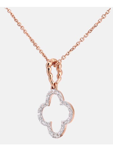 Diamant L'éternel Halskette mit Anhänger aus 375 Roségold mit Diamant Blumen-Design in Roségold