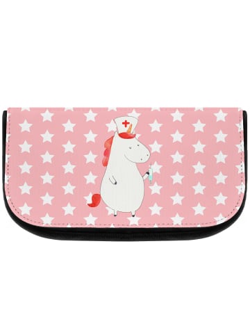 Mr. & Mrs. Panda Kulturbeutel Einhorn Krankenschwester ohne Spruch in Rot Pastell