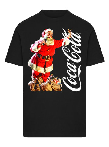 F4NT4STIC T-Shirt Coca Cola Leaning Santa in schwarz