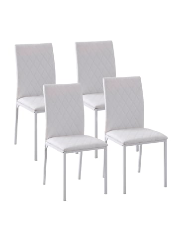 HOMCOM Esszimmerstühle-41L x 50B x 91H cm-Weiß
