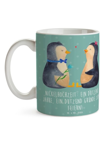 Mr. & Mrs. Panda Tasse 12 Hochzeitstag Nickelhochzeit mit Spruch in Meeresbrise