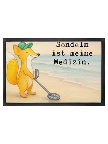 Mr. & Mrs. Panda Schmutzfangmatte Fuchs Metalldetektor Design mi... in Weiß