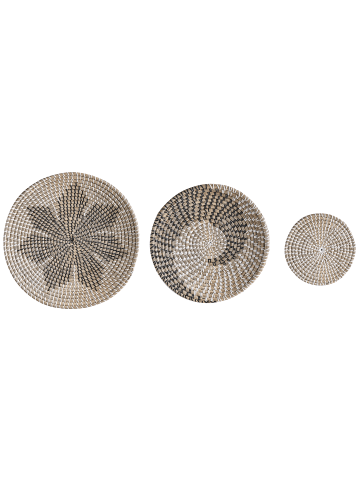 Beliani 3er-Set Wandobjekt CANTHO in Beige/Schwarz Vertikal