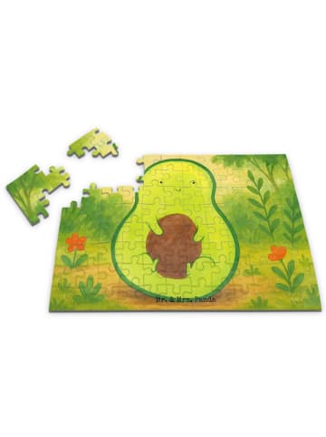 Mr. & Mrs. Panda Puzzle Avocado Kern Design ohne Spruch in Weiß