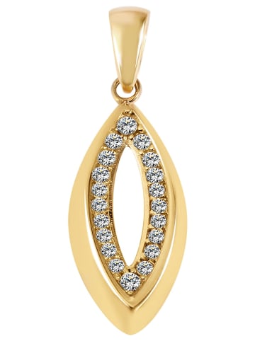 Adeliás Damen Anhänger aus 375 Gold mit Zirkonia in gold
