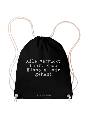 Mr. & Mrs. Panda Sportrucksack Alle verrückt hier. Komm... mit S... in Schwarz