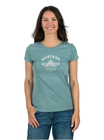 Mustang T-Shirt Alexia C Logo in Türkis