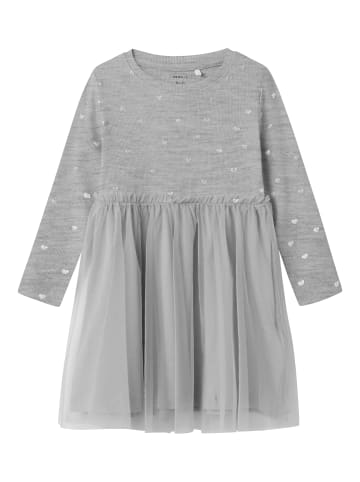 name it Jerseykleid Tüllrock in grey melange