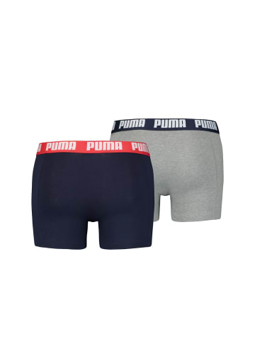 Puma Boxershort 2er Pack in Blau/Grau Melange