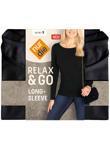 Nur Die  Longsleeve Relax & Go in Schwarz