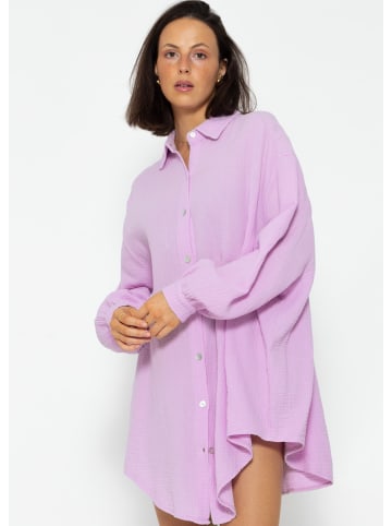 SASSYCLASSY Ultra Oversize Musselin-Blusenhemd lange Variante in Flieder