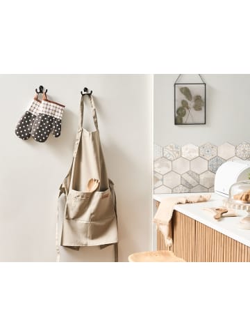 Beliani 5-tlg Küchentextilien Set PISUM in Beige/Braun/Schwarz