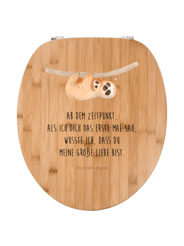 Mr. & Mrs. Panda Toilettenbrille Faultier Kind mit Spruch in Braun