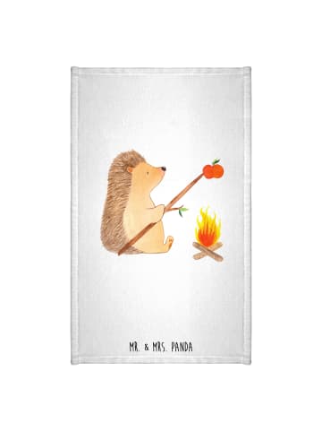 Mr. & Mrs. Panda Frotteetuch Igel Grillen ohne Spruch in Weiß